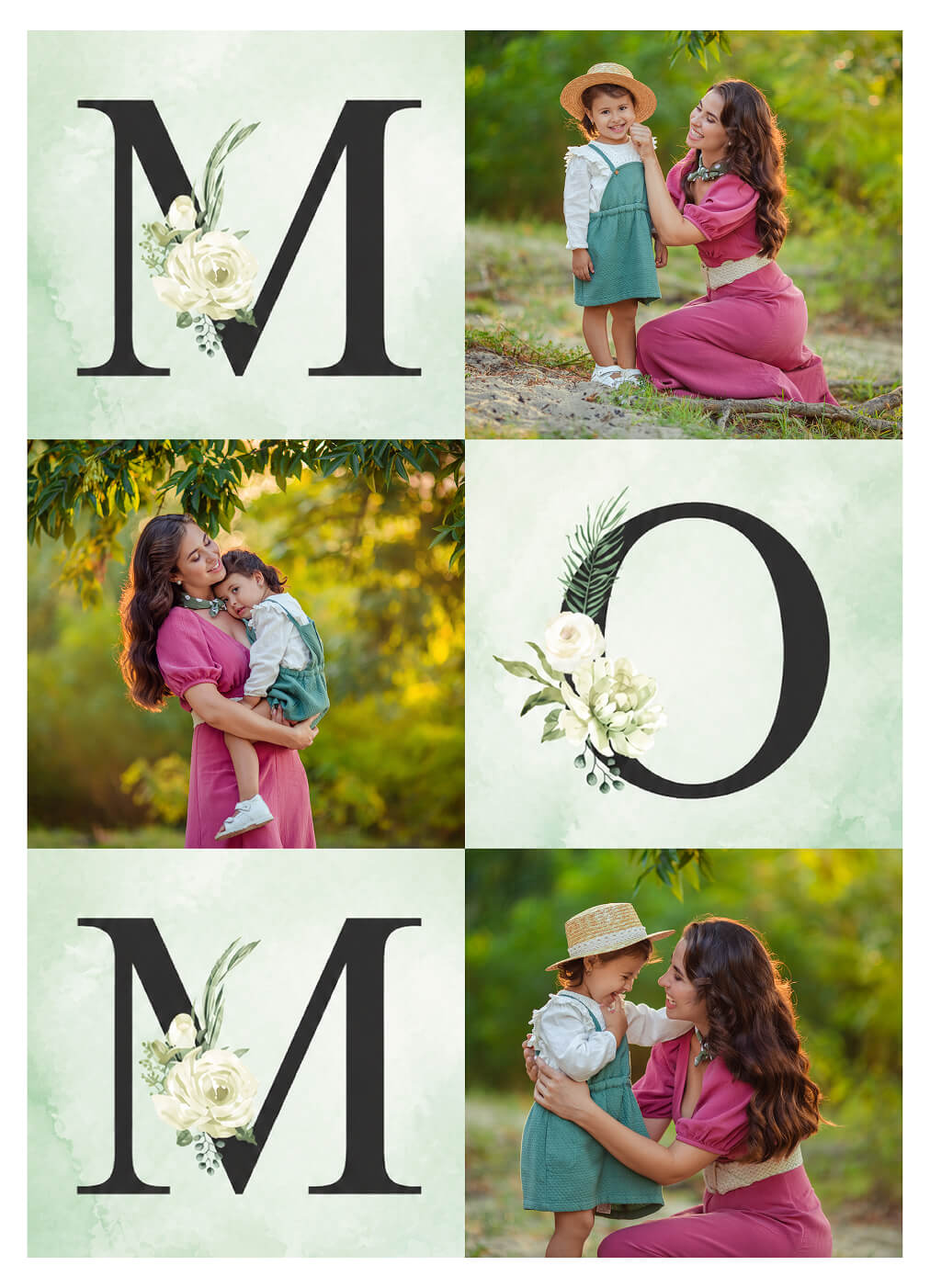 Forever Mom Floral Photo Grid Frame