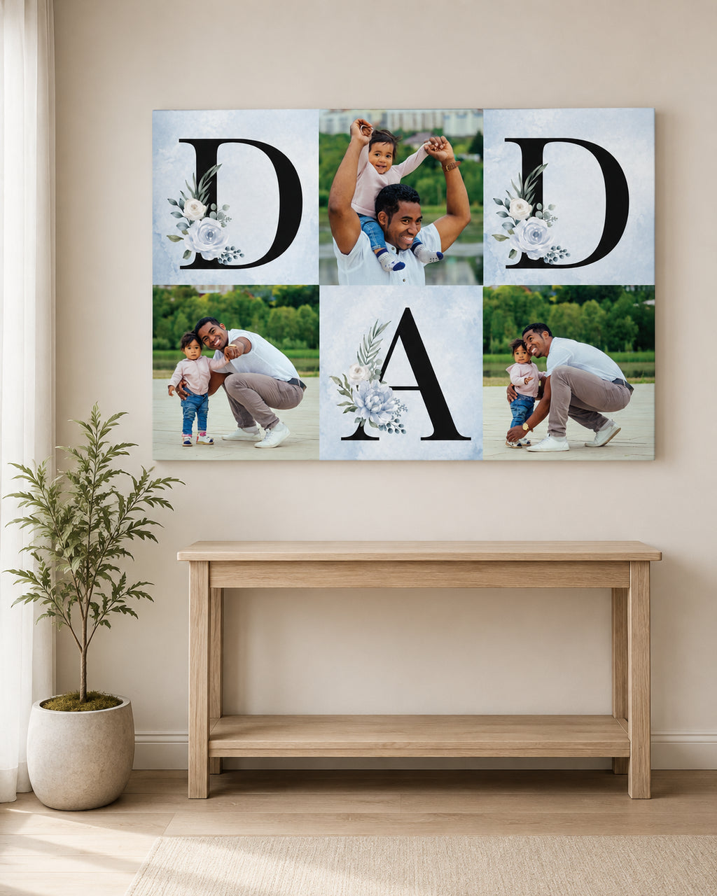 Floral DAD Letter Collage Photo Frame